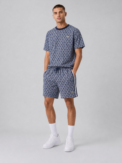 Navy Blue Cotton T-Shirt & Shorts Set