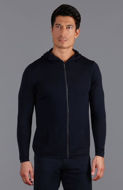 Mens Heavyweight Merino Activewear Hooded Jumper