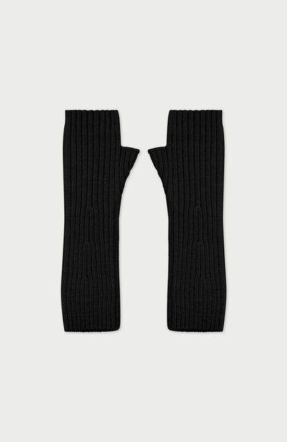 Womens Merino Activewear Ribbed Fingerless Gloves