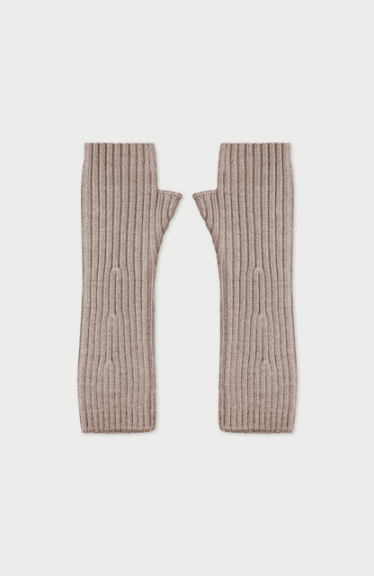 Womens Merino Activewear Ribbed Fingerless Gloves