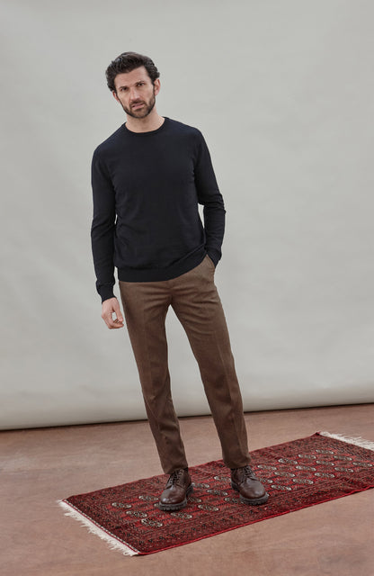 Mens Extra Fine Merino Wool Crew Neck Jumper