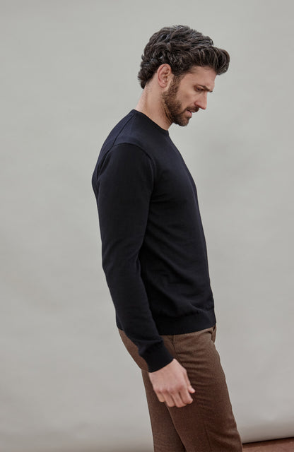 Mens Extra Fine Merino Wool Crew Neck Jumper