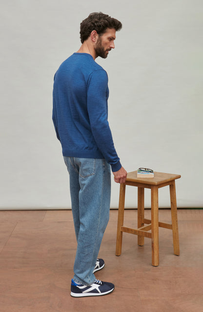 Mens Extra Fine Merino Wool Crew Neck Jumper