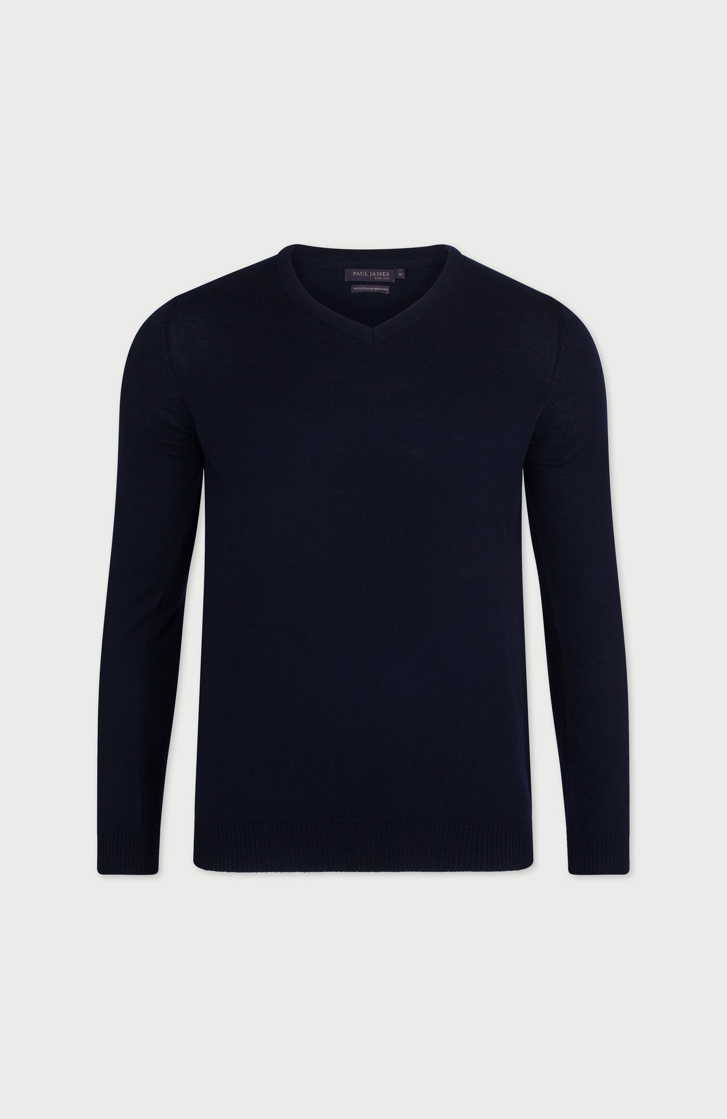 Mens Extra Fine Merino Wool V-Neck Jumper