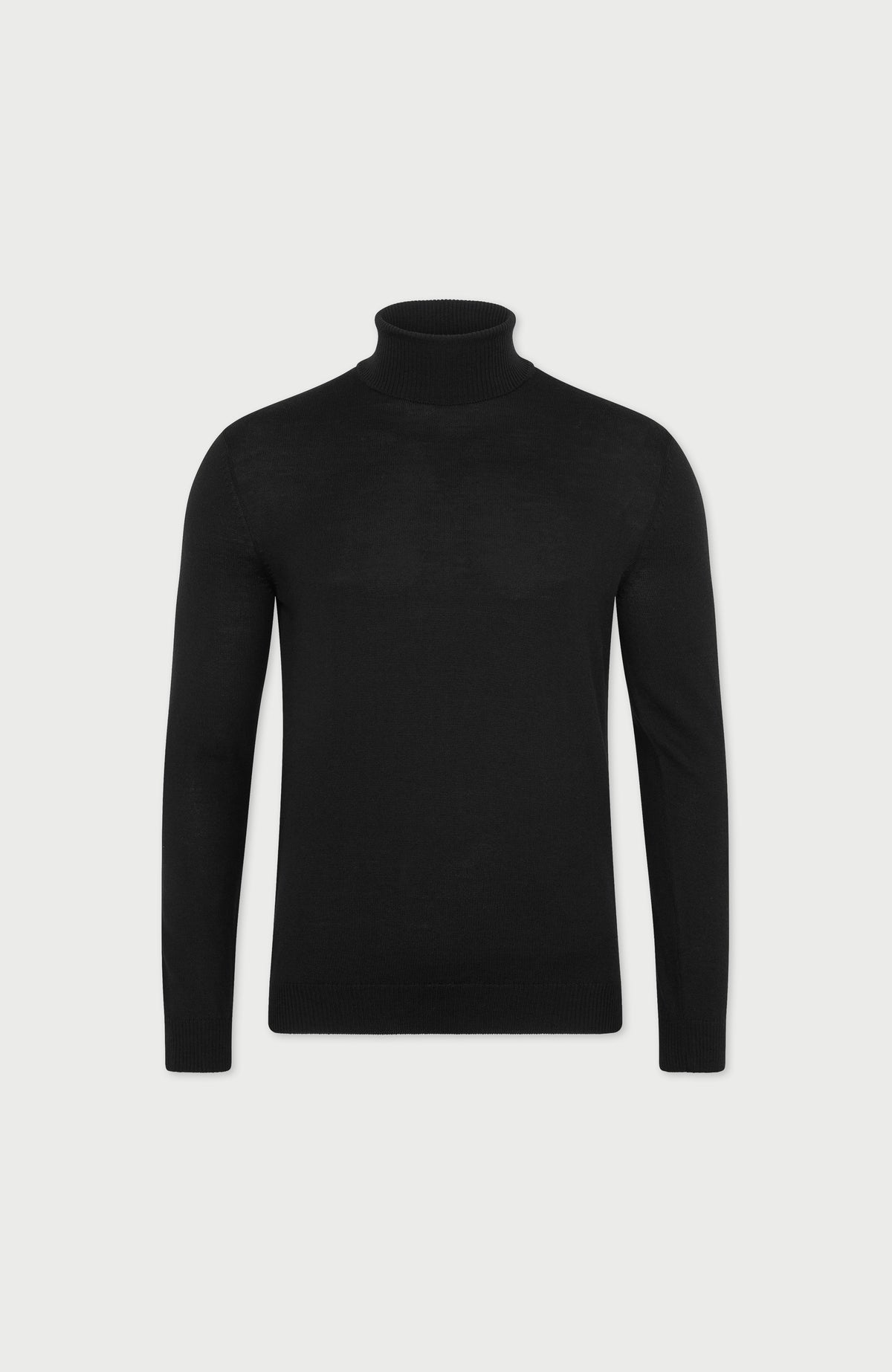 Mens Extra Fine Merino Wool Roll Neck Jumper
