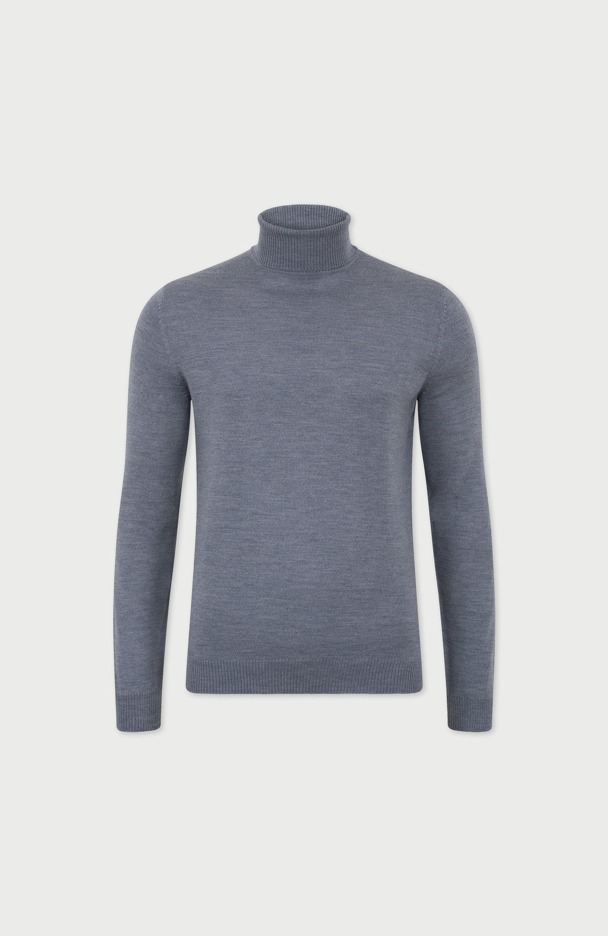 Mens Extra Fine Merino Wool Roll Neck Jumper