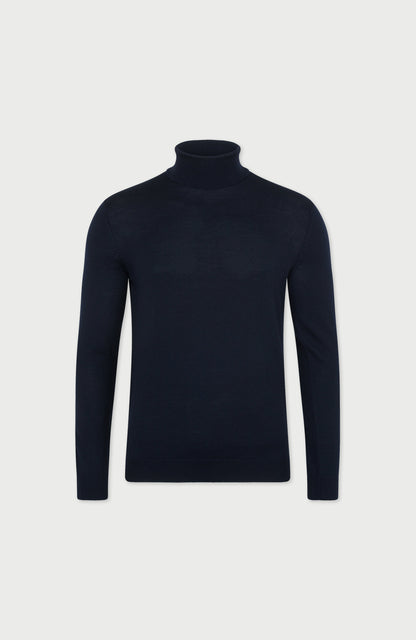 Mens Extra Fine Merino Wool Roll Neck Jumper