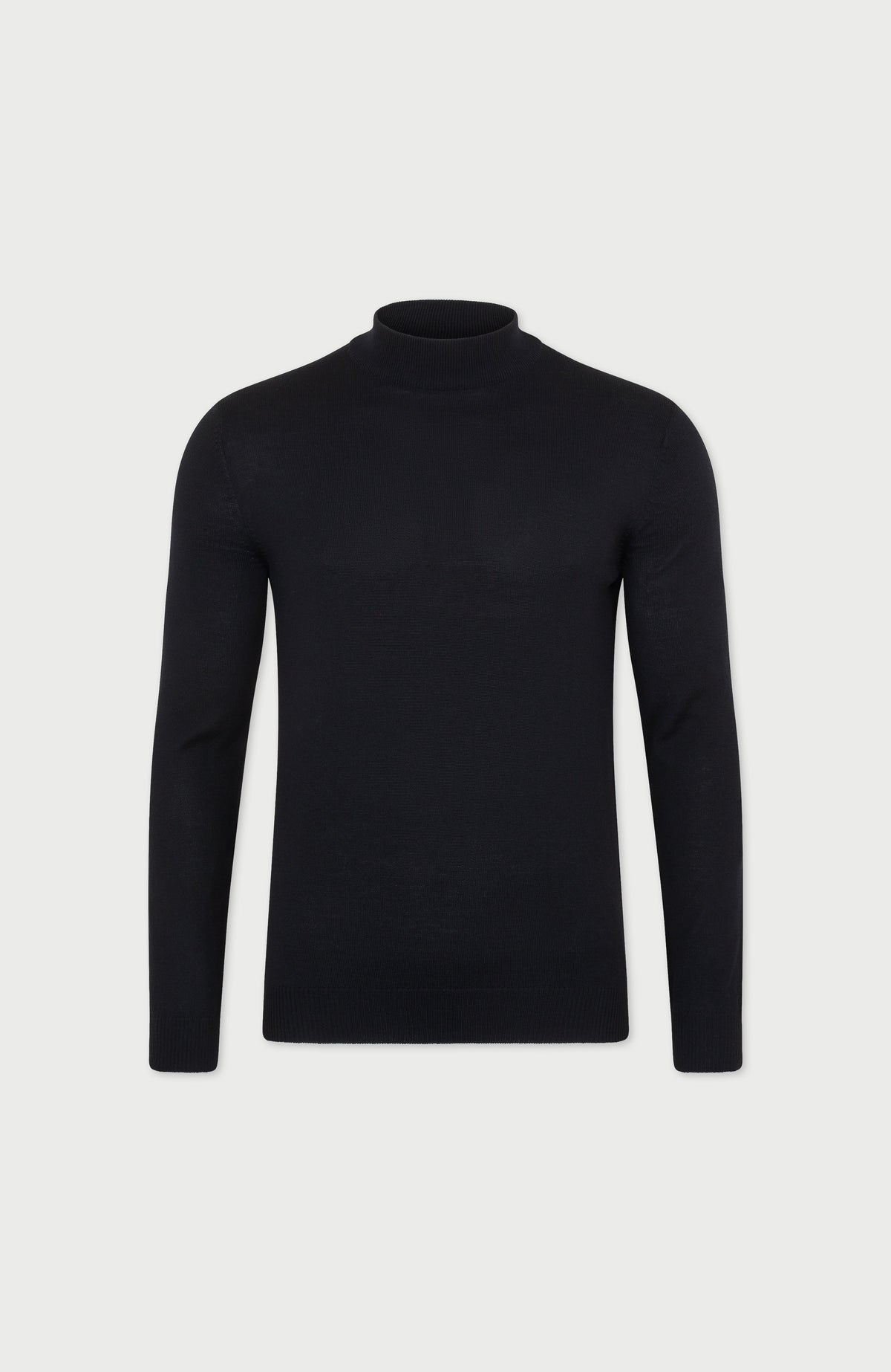 Mens Extra Fine Merino Wool Mock Turtleneck Jumper