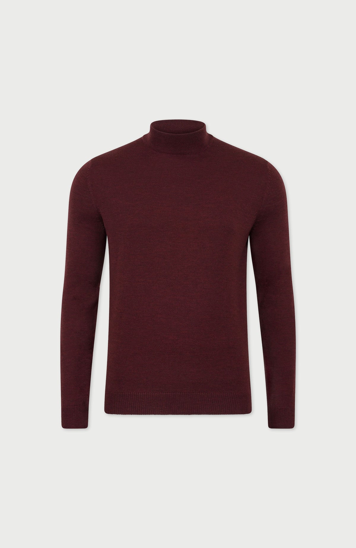 Mens Extra Fine Merino Wool Mock Turtleneck Jumper