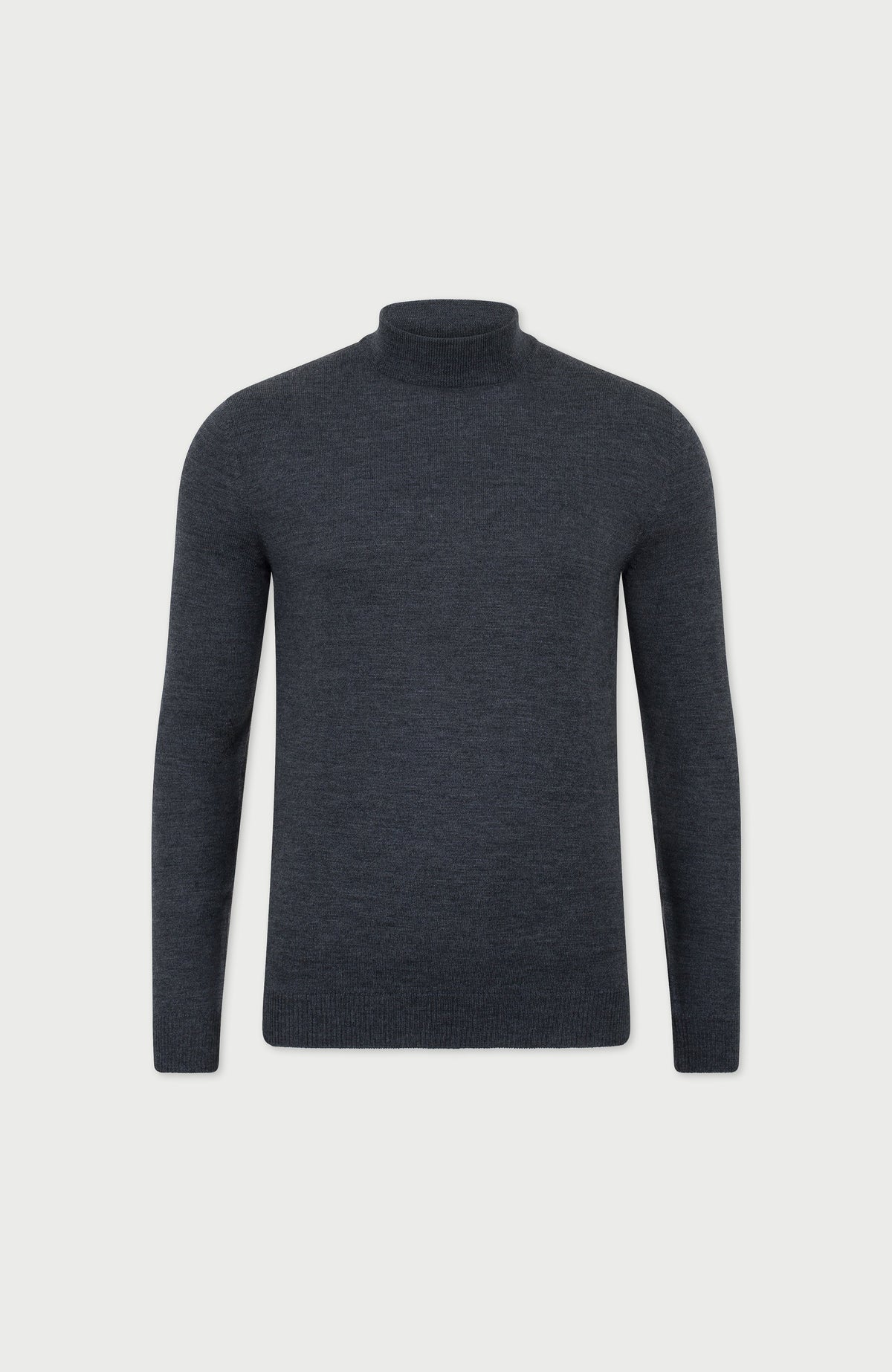 Mens Extra Fine Merino Wool Mock Turtleneck Jumper