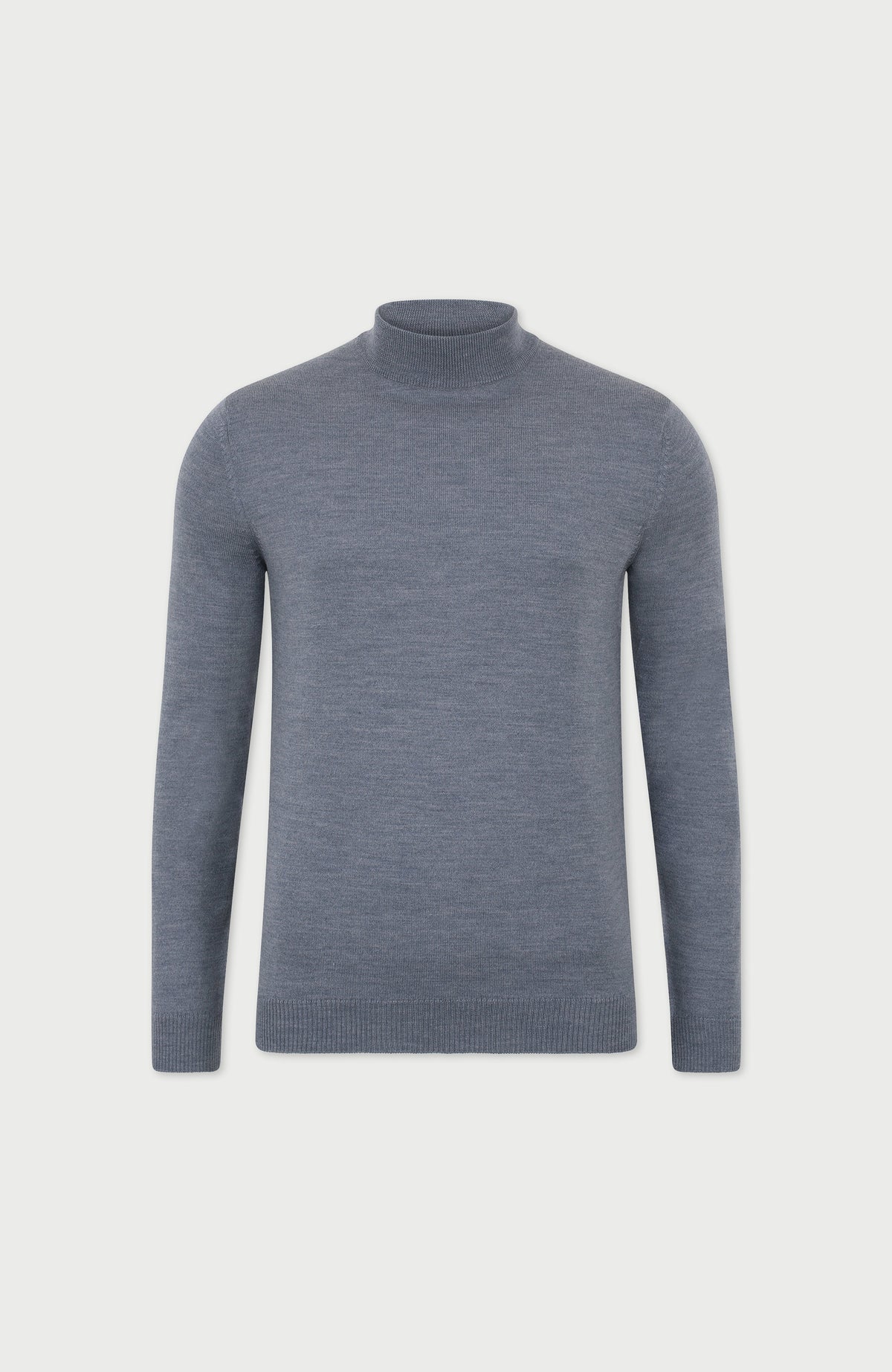 Mens Extra Fine Merino Wool Mock Turtleneck Jumper