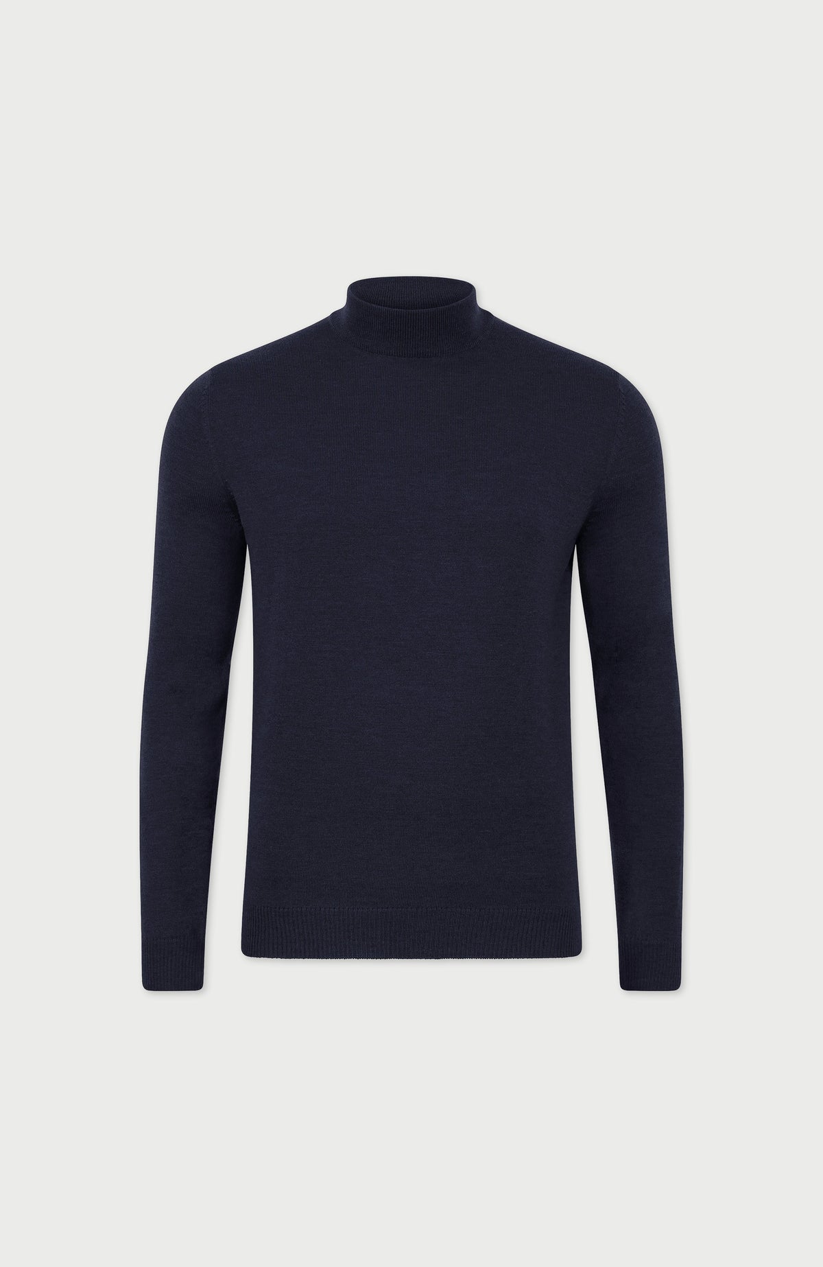 Mens Extra Fine Merino Wool Mock Turtleneck Jumper
