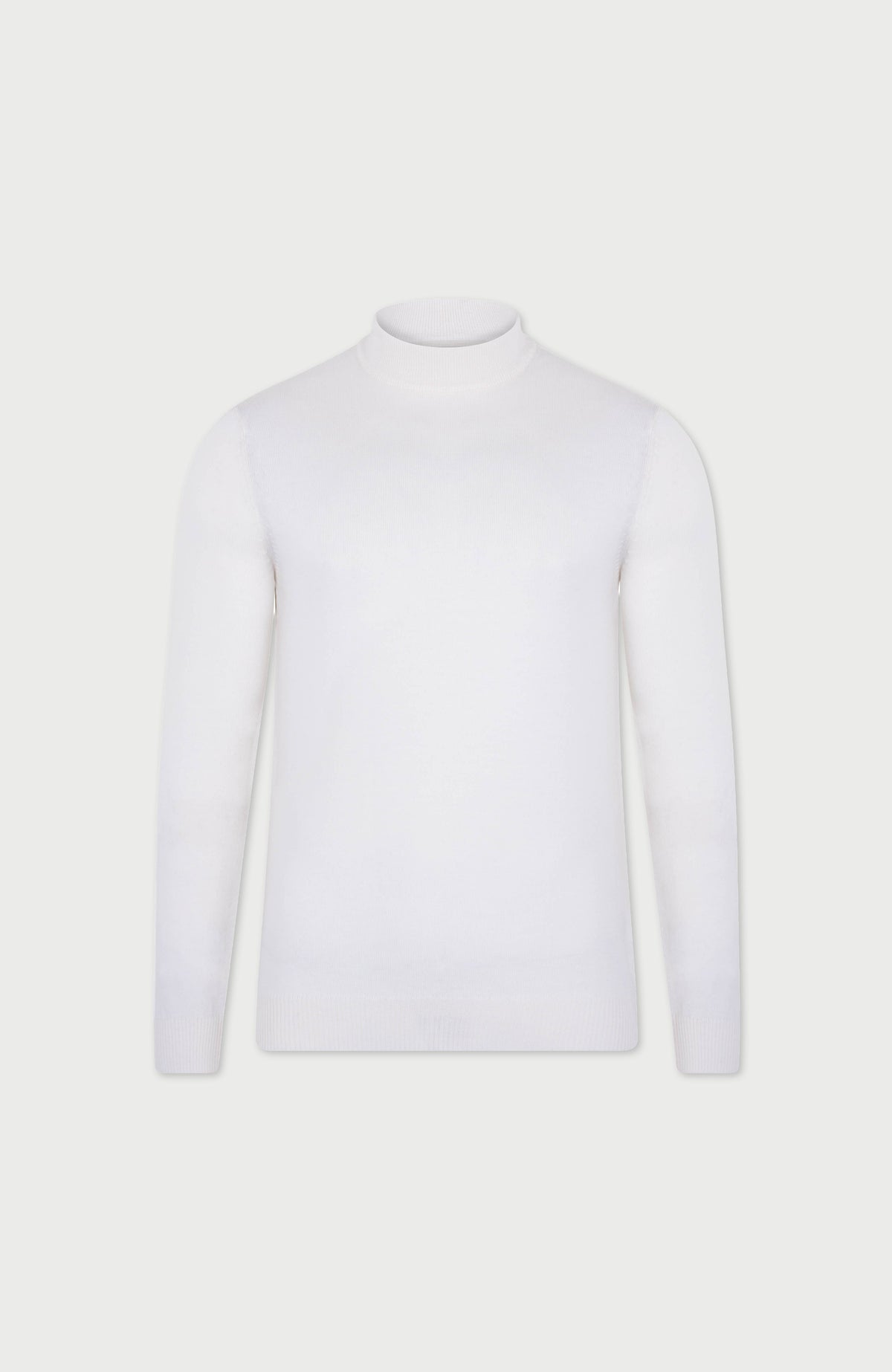 Mens Extra Fine Merino Wool Mock Turtleneck Jumper