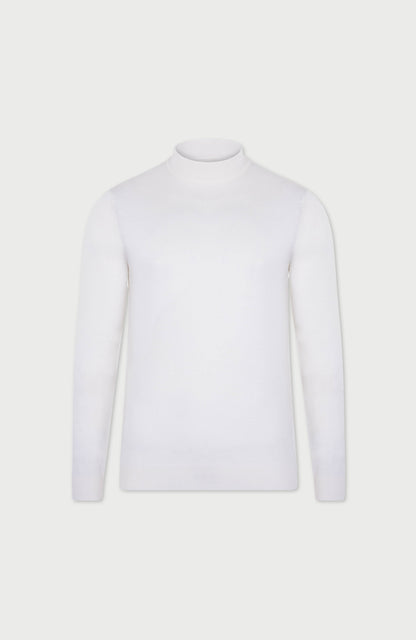 Mens Extra Fine Merino Wool Mock Turtleneck Jumper
