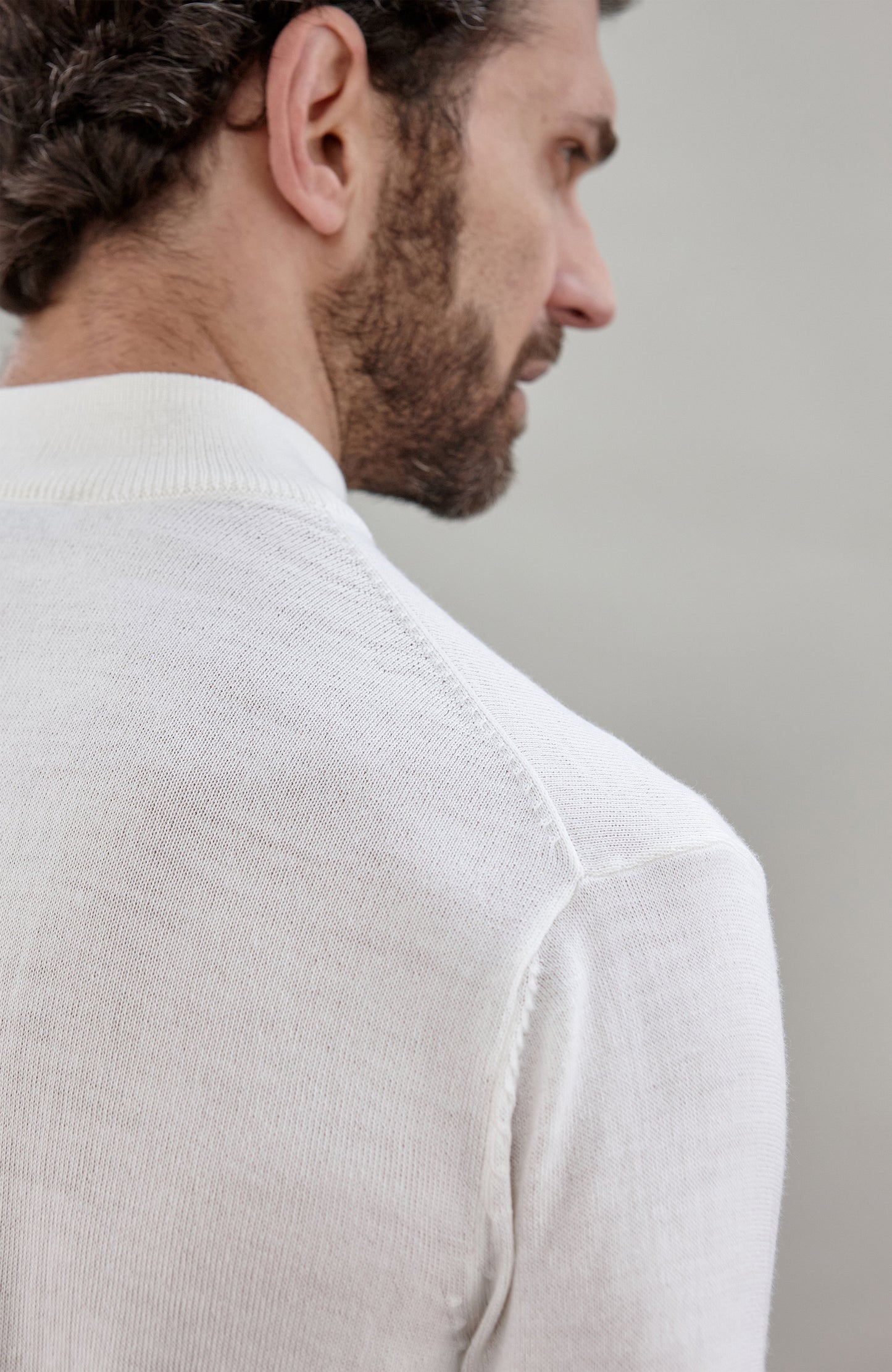 Mens Extra Fine Merino Wool Mock Turtleneck Jumper