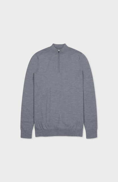 Mens Extra Fine Merino Wool Quarter Zip Jumper
