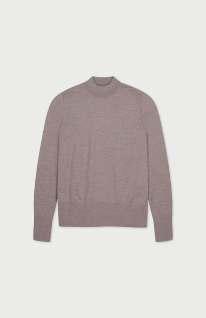 Womens Pure Extra Fine Merino Wool Mock Neck Jumper