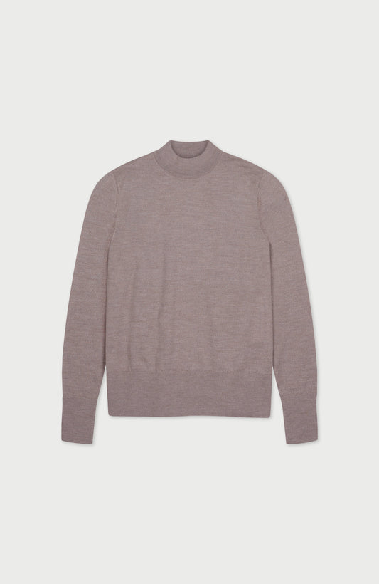 Womens Pure Extra Fine Merino Wool Mock Neck Jumper