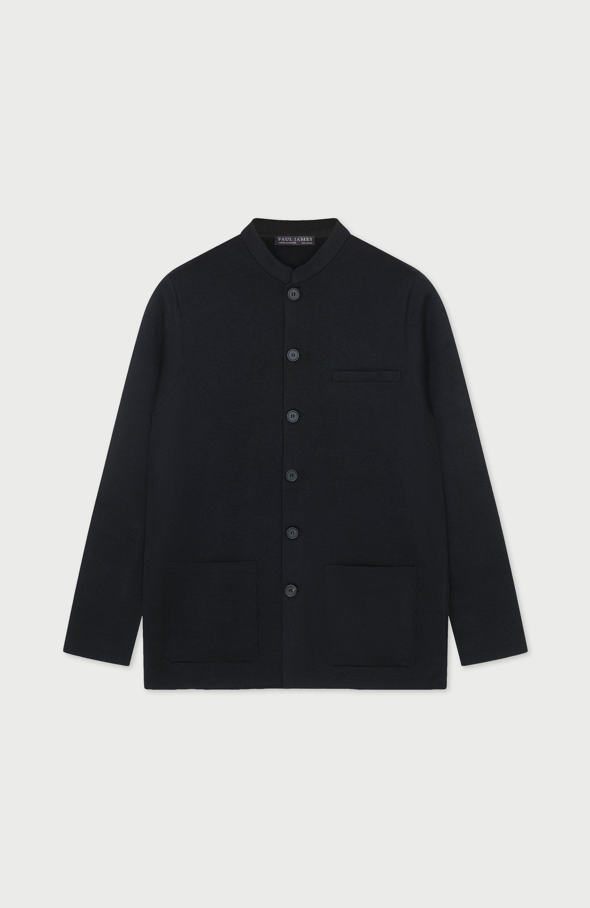 Mens Extra Fine Merino Wool Knitted Nehru Jacket