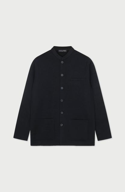 Mens Extra Fine Merino Wool Knitted Nehru Jacket