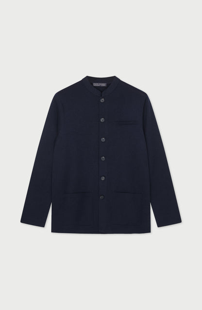 Mens Extra Fine Merino Wool Knitted Nehru Jacket