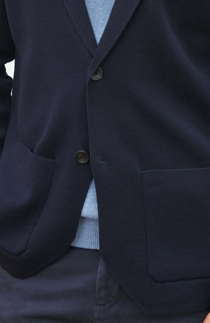 Mens Lightweight Extra Fine Merino Wool Knitted Blazer