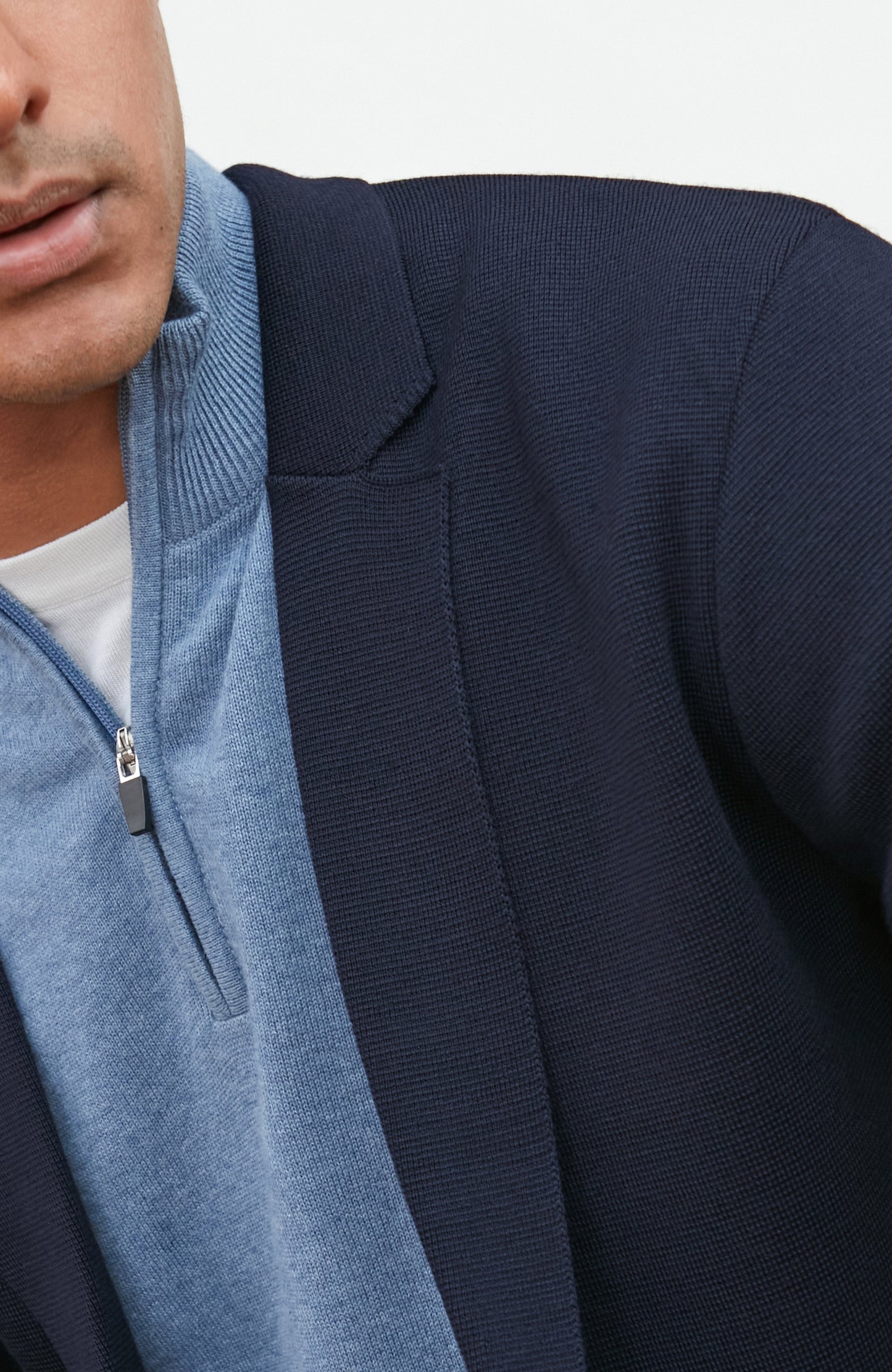 Mens Lightweight Extra Fine Merino Wool Knitted Blazer