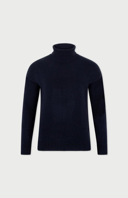 Mens Merino Cashmere Submariner Roll Neck Jumper