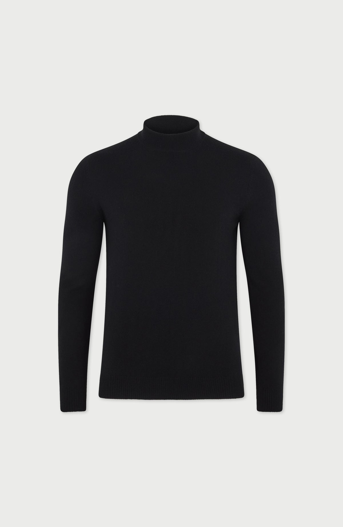 Mens Lightweight Merino Cashmere Mock Turtle Neck Jumper