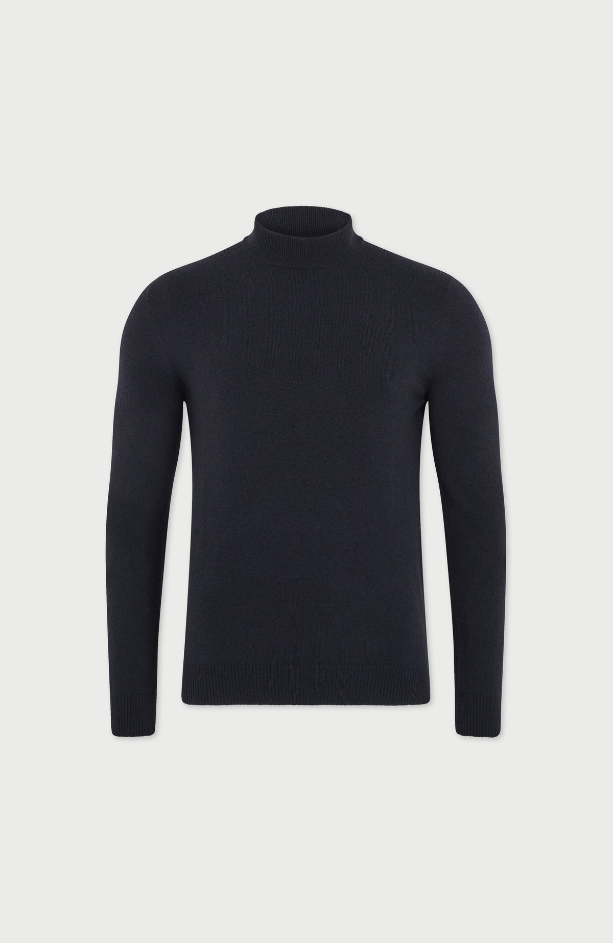 Mens Lightweight Merino Cashmere Mock Turtle Neck Jumper