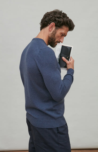 Mens Lightweight Merino Cashmere Crew Neck Jumper