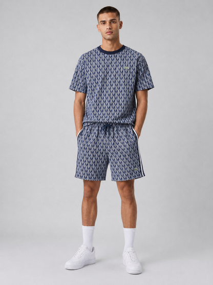 Navy Blue Cotton T-Shirt & Shorts Set