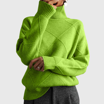 Relaxed cosy knit turtleneck everyday jumper for women | Lunelle