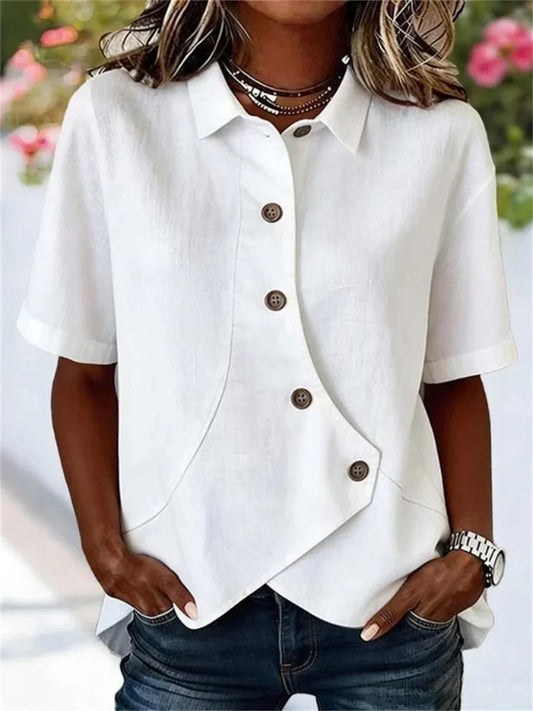 Title: Casual solid colour minimal blouse for women | Adalyn