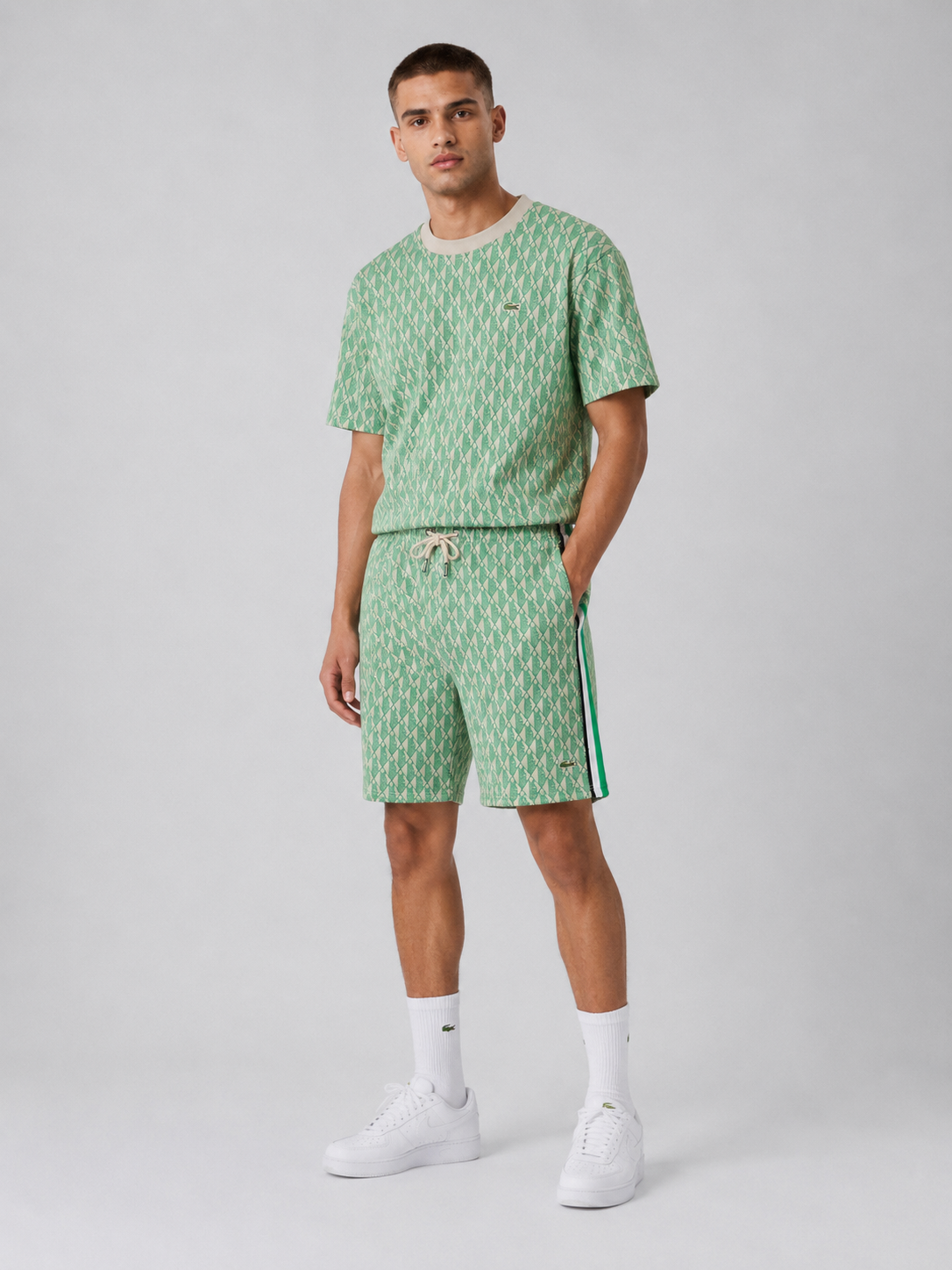 Green Cotton T-Shirt & Shorts Set