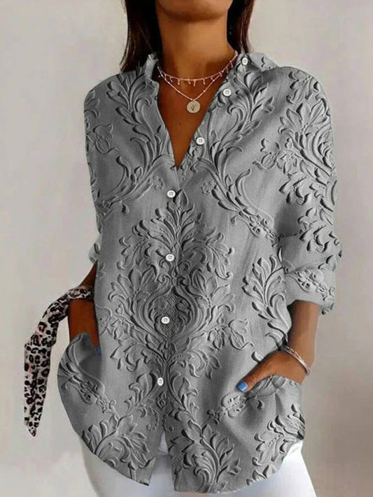 Vintage relaxed everyday long sleeve blouse for women | Odalys