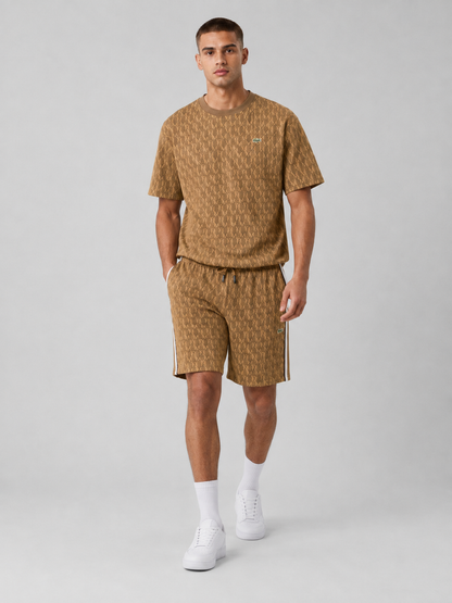 Brown Cotton T-Shirt & Shorts Set