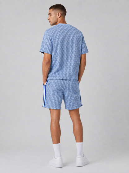 Light Blue Cotton T-Shirt & Shorts Set