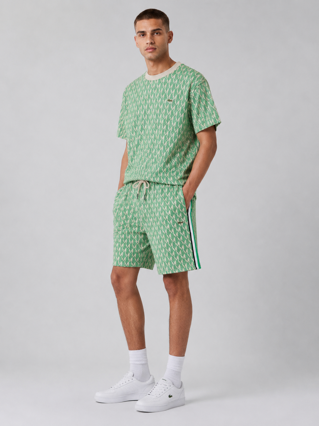 Green Cotton T-Shirt & Shorts Set
