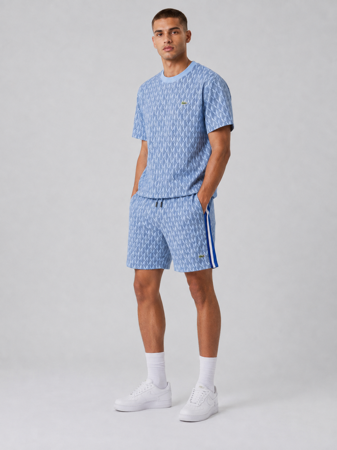 Light Blue Cotton T-Shirt & Shorts Set