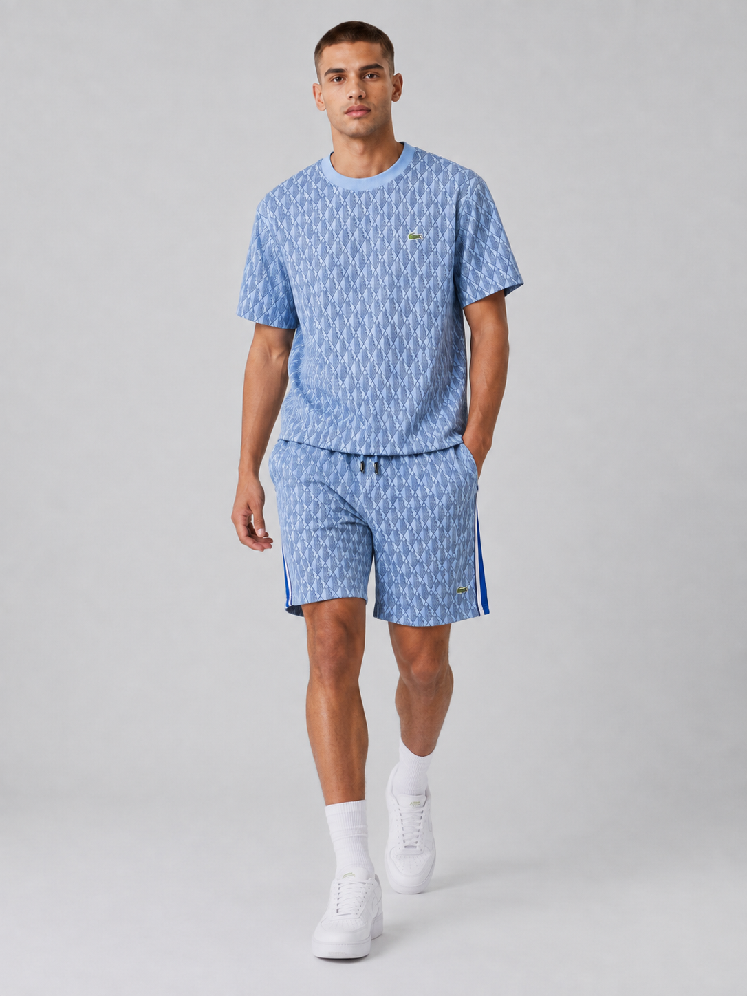 Light Blue Cotton T-Shirt & Shorts Set