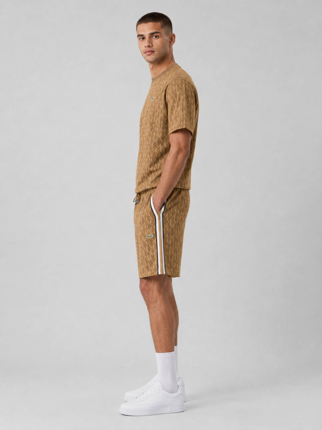 Brown Cotton T-Shirt & Shorts Set