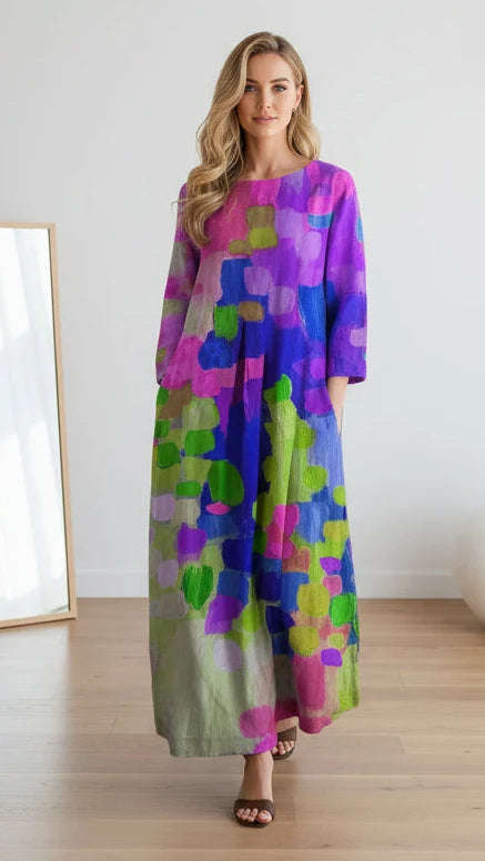 Floral summer dress with flared fit for women | Mariselle