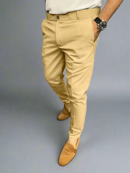 Legato Men's Tailored Pants – Stretch Smart Casual Trousers