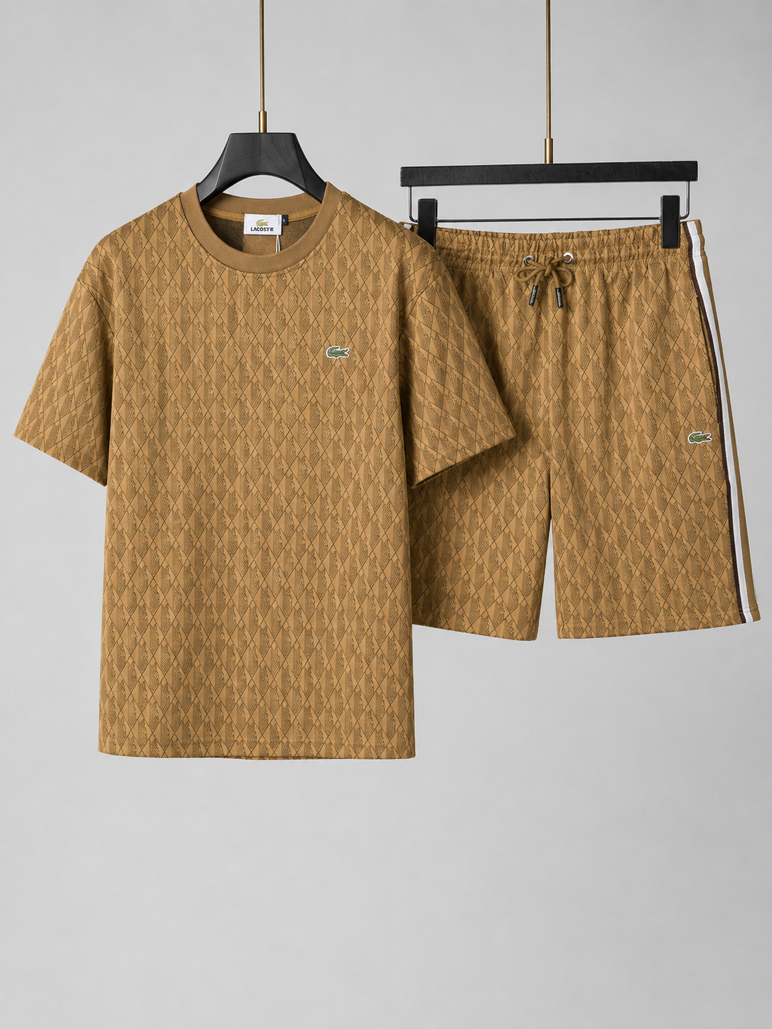 Brown Cotton T-Shirt & Shorts Set