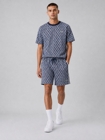 Navy Blue Cotton T-Shirt & Shorts Set