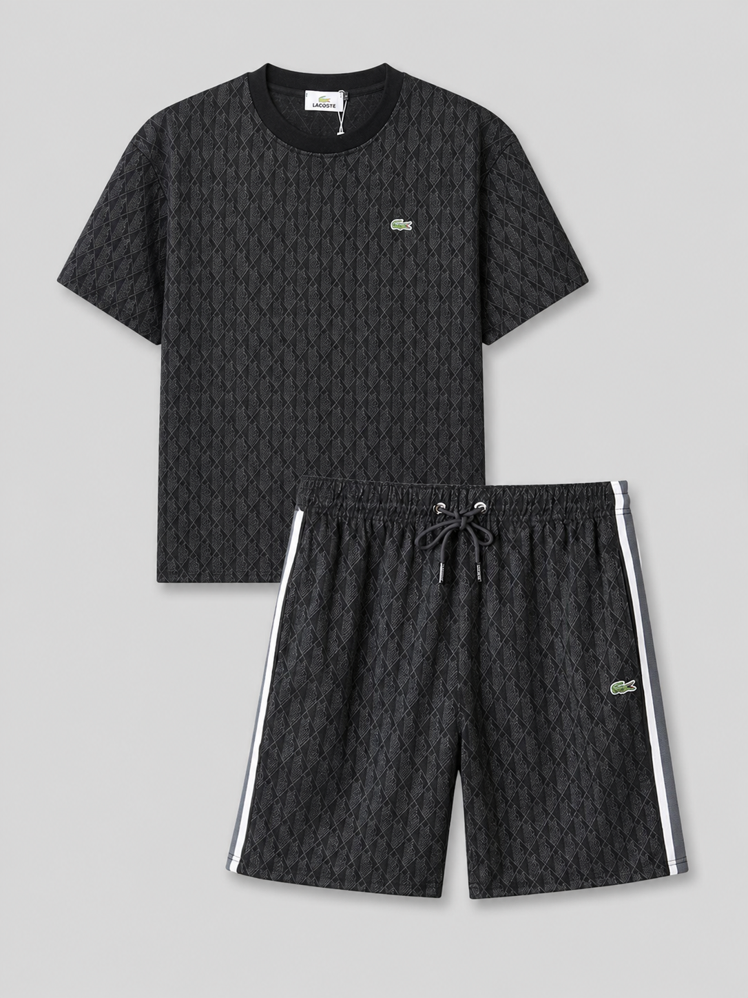 Black Cotton T-Shirt & Shorts Set