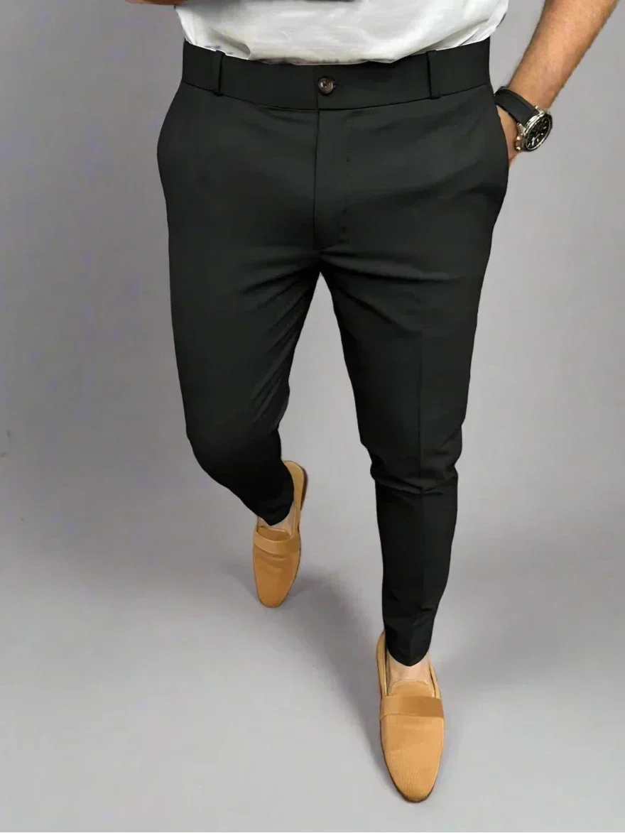 Legato Men's Tailored Pants – Stretch Smart Casual Trousers