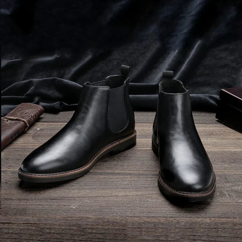 Ezzio Men's Leather Step-In Boots – Smart Casual Style