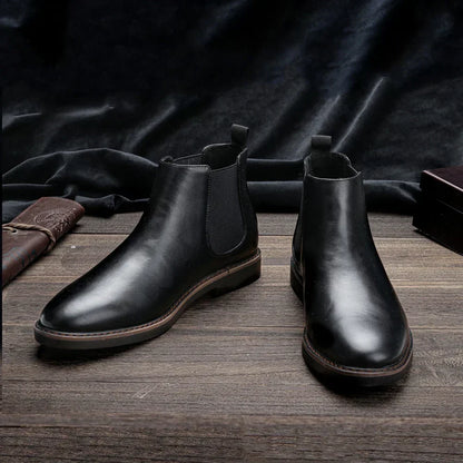 Ezzio Men's Leather Step-In Boots – Smart Casual Style